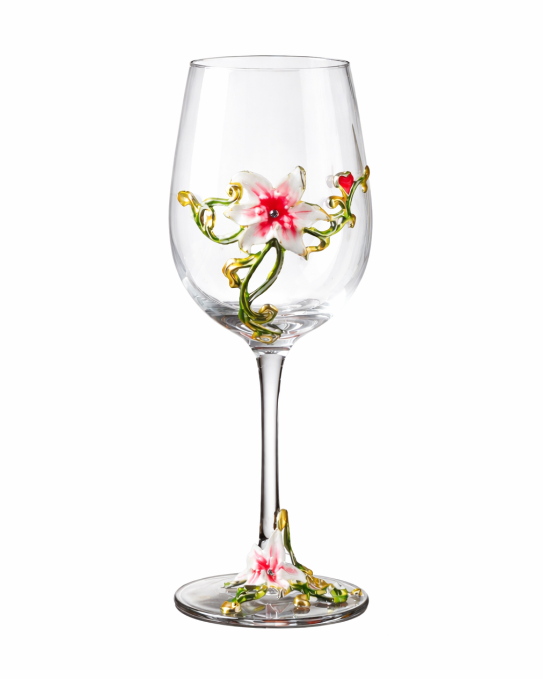 Verre Fleur Royale – Enamel Crystal Wine Goblet