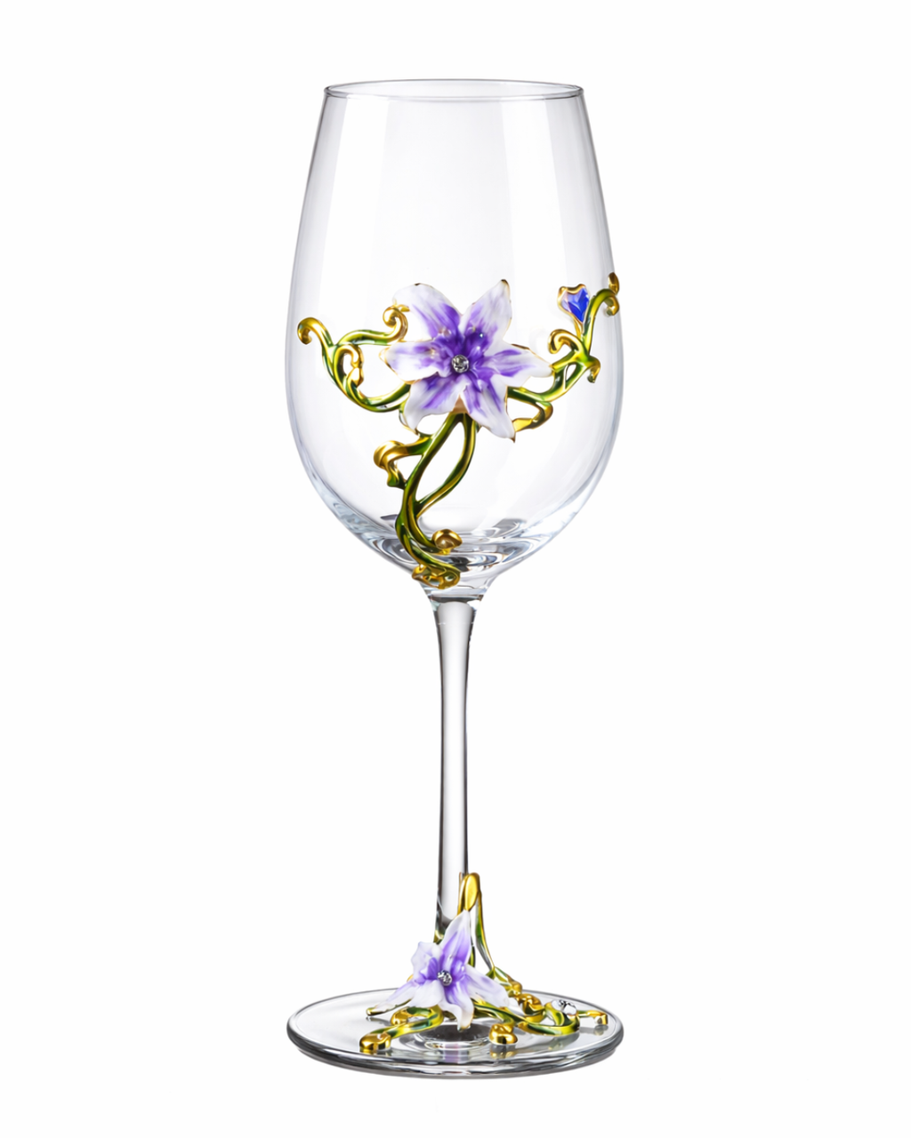 Verre Fleur Royale – Enamel Crystal Wine Goblet