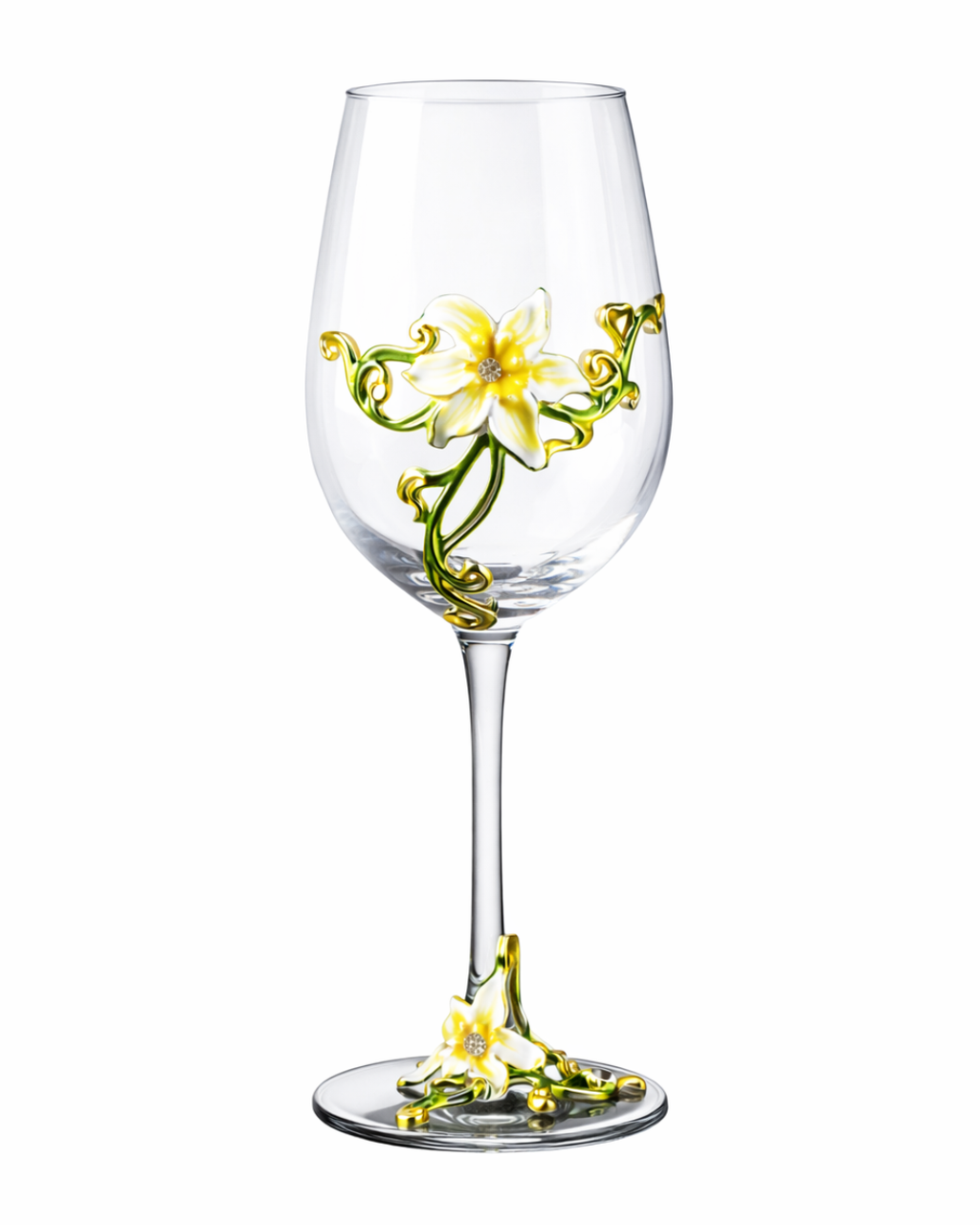 Verre Fleur Royale – Enamel Crystal Wine Goblet