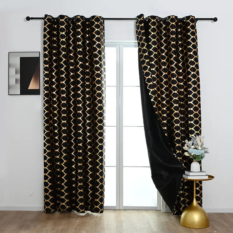 Lune Blanche Noir Royale Dim-Out Curtains