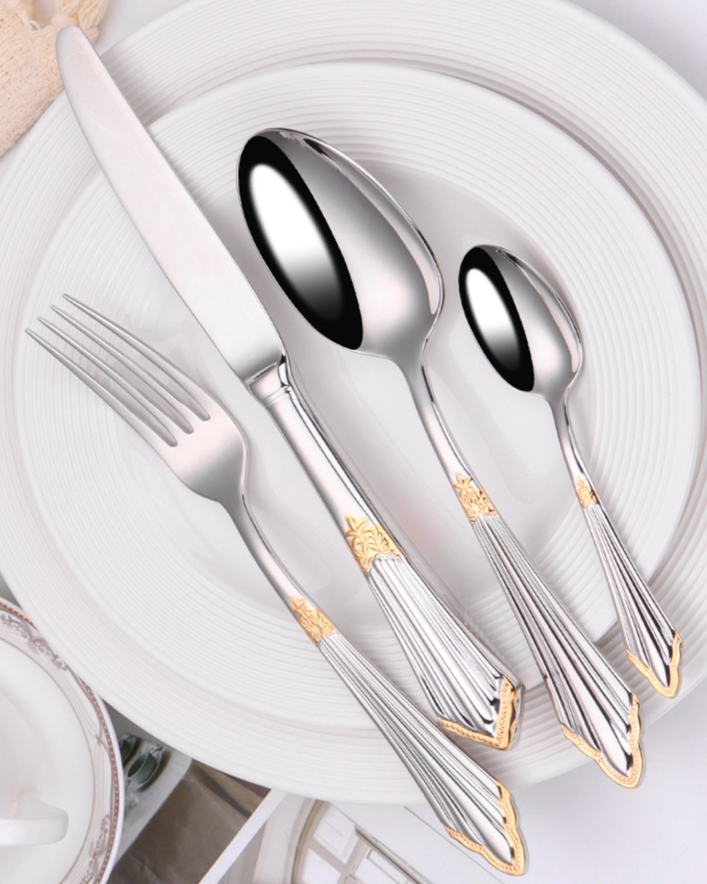 Lune Blanche Éclat Doré Cutlery Set