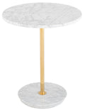Aida Marble Side Table – Sculptural Minimalist Design in Carrara Stone