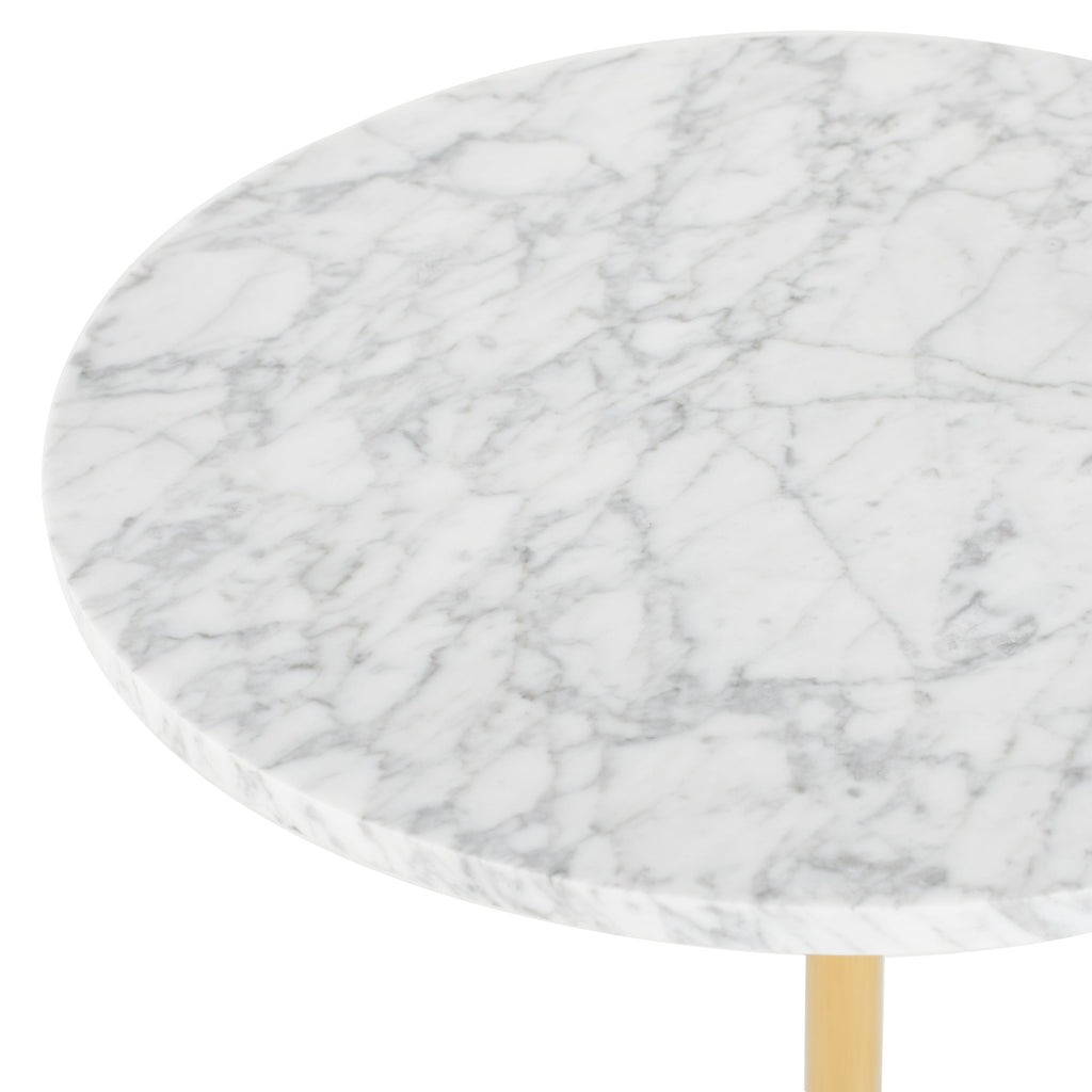 Aida Marble Side Table – Sculptural Minimalist Design in Carrara Stone