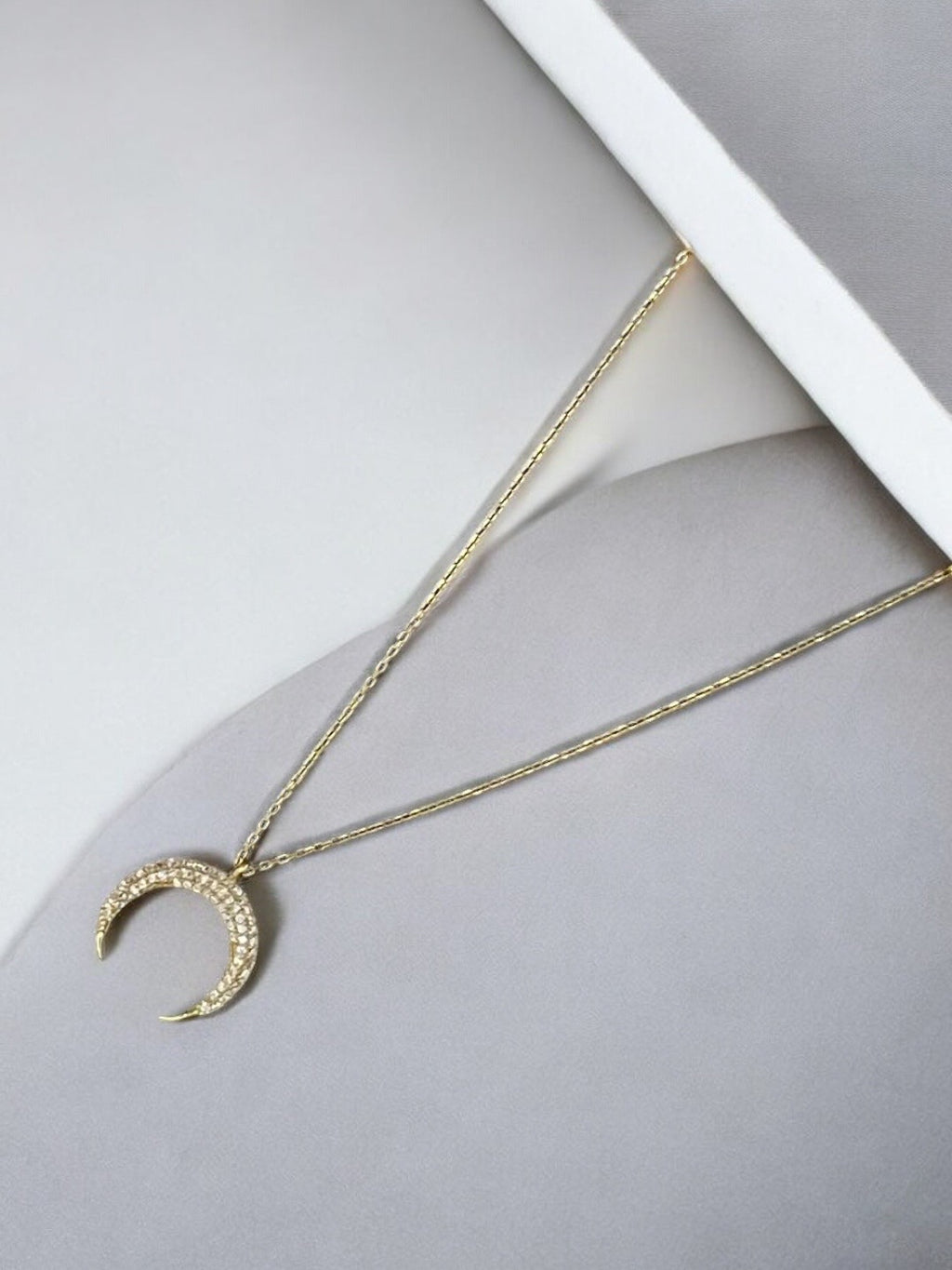 Handmade Sterling Silver Gold Plated Crescent Moon Design Pendant