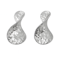 Hammered Teardrop Silver Earrings